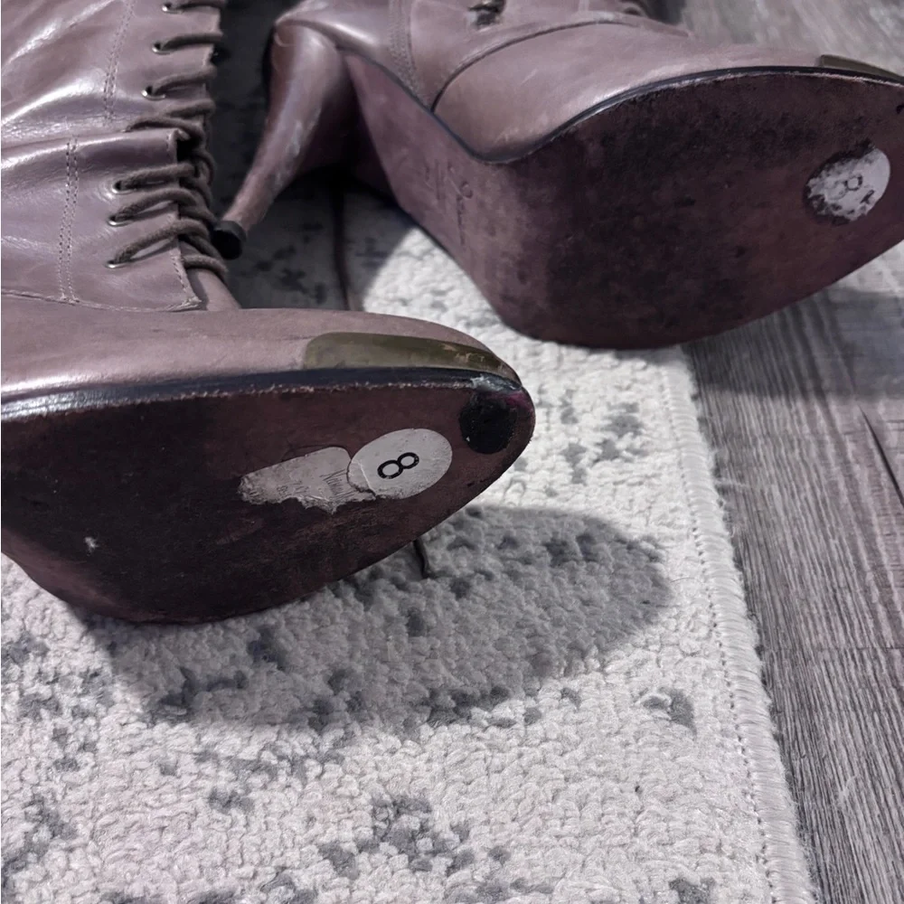 Joie Brown Over the Knee Lace-Up Boots - Picture 6 of 12